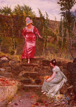  idyllic Oil Painting - An Idyllic Afternoon lady Vittorio Reggianini